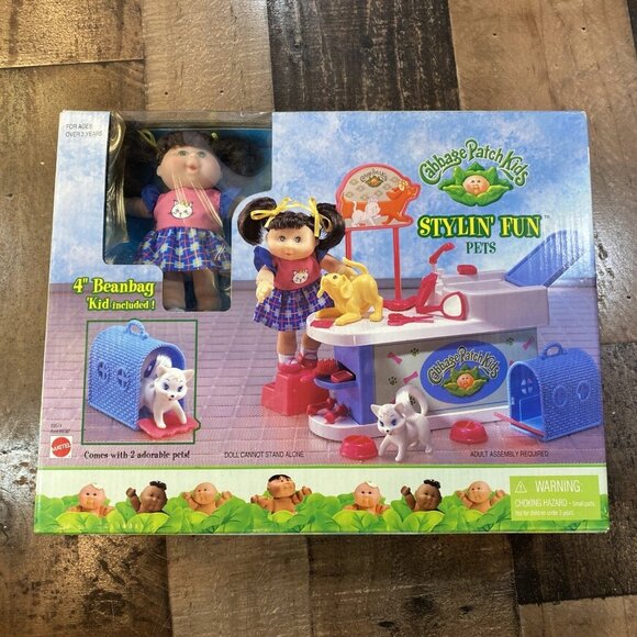 Vintage CABBAGE PATCH KIDS: PETS STYLIN FUN PLAYSET (MATTEL 1998). BRAND NEW NIB - Picture 1 of 16